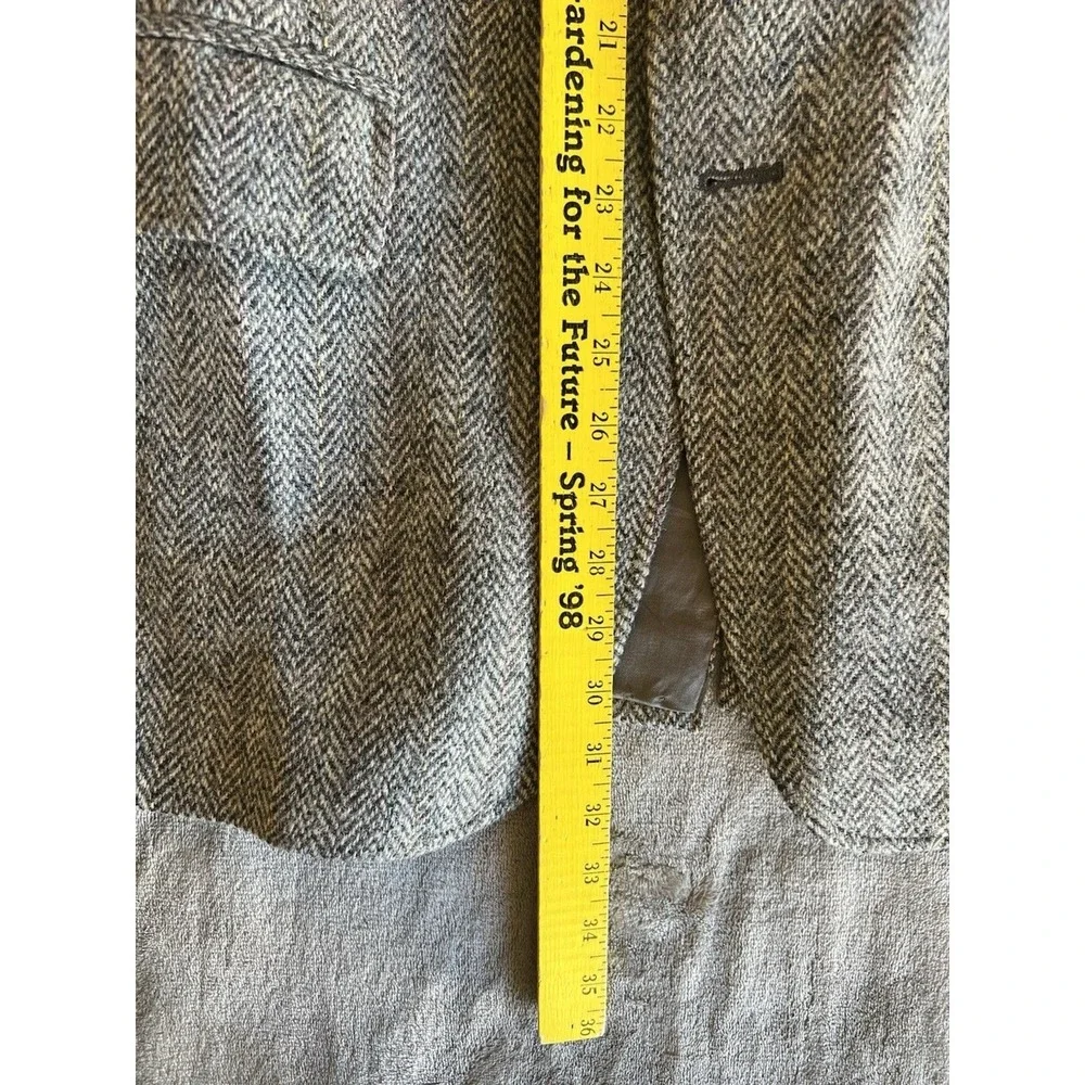 Vintage 80s 90s La Mar Herringbone Harris Tweed Blazer Sport Coat Size 40 Preppy